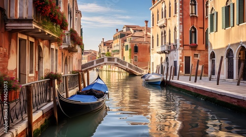 Panoramic view of the Grand Canal in Venice, Italy