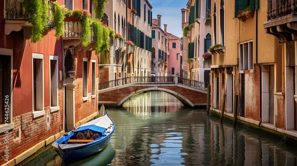 Beautiful view of canal in Venice, Italy