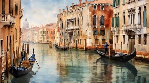 Panoramic view of the Grand Canal in Venice, Italy © I