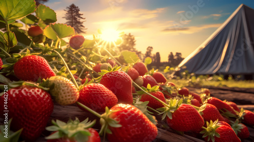 Strawberries, fresh organic strawberries, macro shot