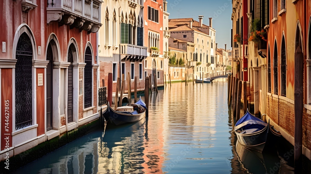 Beautiful view of a canal in Venice, Italy.