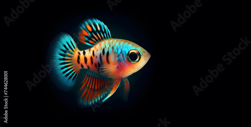 fish isolated on black background
