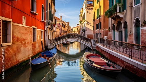 Venice, Italy. Panoramic view of the canal and houses © I
