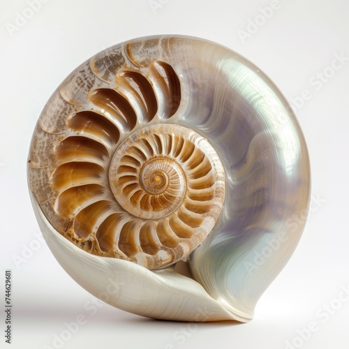 Nautilus shell Isolated on white background