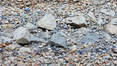 a pile of rocks and gravel is shown in this photo