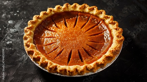 Homemade pumpkin pie with a flaky crust, perfect for fall festivities.