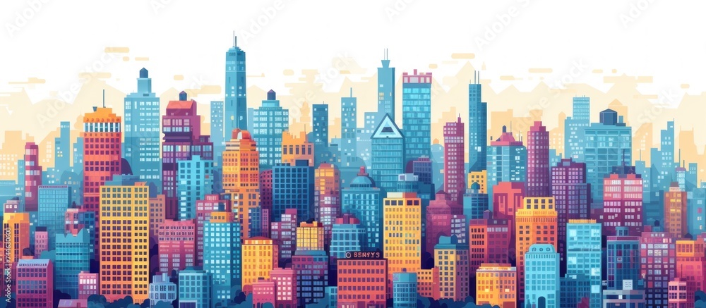 Panorama of the city pattern Panorama of the city pattern