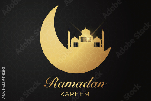 Ramadan, Eid al-Fitr, Islamic new year mosque background greeting card