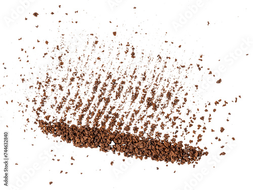 Instant coffee powder pile  graphic element isolated on a transparent background
