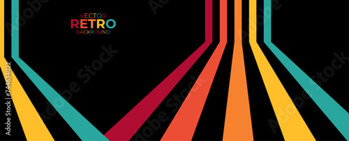 retro vintage 70s style stripes background poster lines. shapes vector design graphic 1970s retro background. abstract stylish 70s era line frame illustration. banner, cover, poster, backdrop.