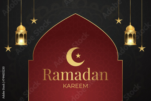 Ramadan, Eid al-Fitr, Islamic new year mosque background greeting card