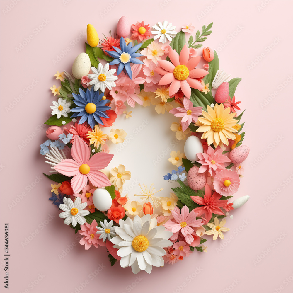 flowers that form the shape of an Easter egg flowers that form the shape of an Easter egg