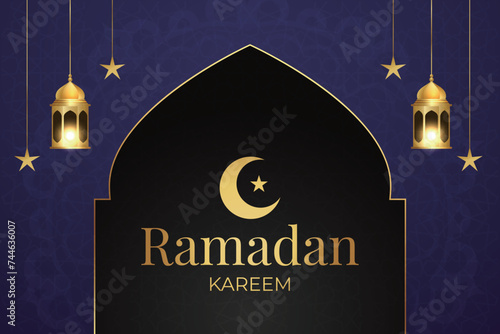 Ramadan, Eid al-Fitr, Islamic new year mosque background greeting card