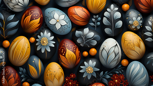 Seamless easter pattern background 