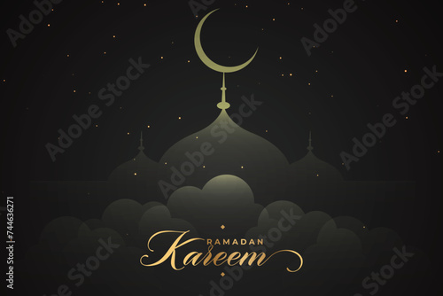 Ramadan, Eid al-Fitr, Islamic new year mosque background greeting card