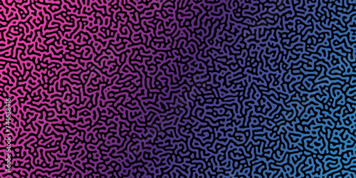 Abstract Reaction-diffusion or Turing pattern natural texture,in a coral blue and pink gradient colour scheme. Linear design with biological shapes.Organic lines in memphis. abstract turing organic .