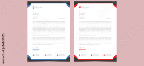 Elegant unique editable clean creative minimalist company modern corporate abstract professional business style letterhead template design.