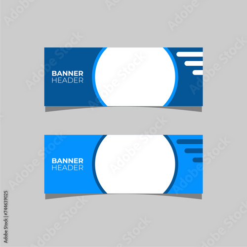 Vector background design for header or cover banner in blue color