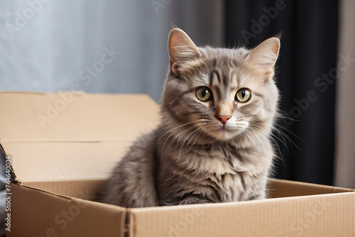 cat in a cardboard box © IOLA