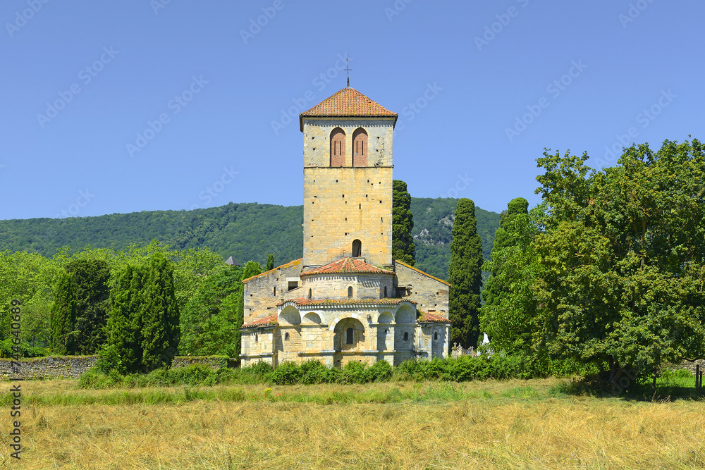 France, Piedmont of the Pyrenees, Haute-Garonne, church St Just de Valcabrere (11th-12th century) Saint James way (UNESCO World Heritage Site)