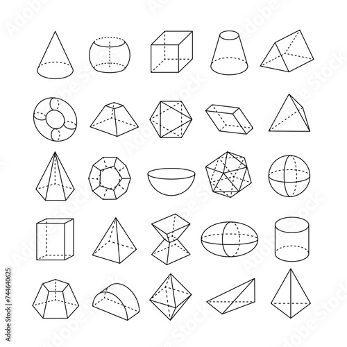 A set of isometric shapes.