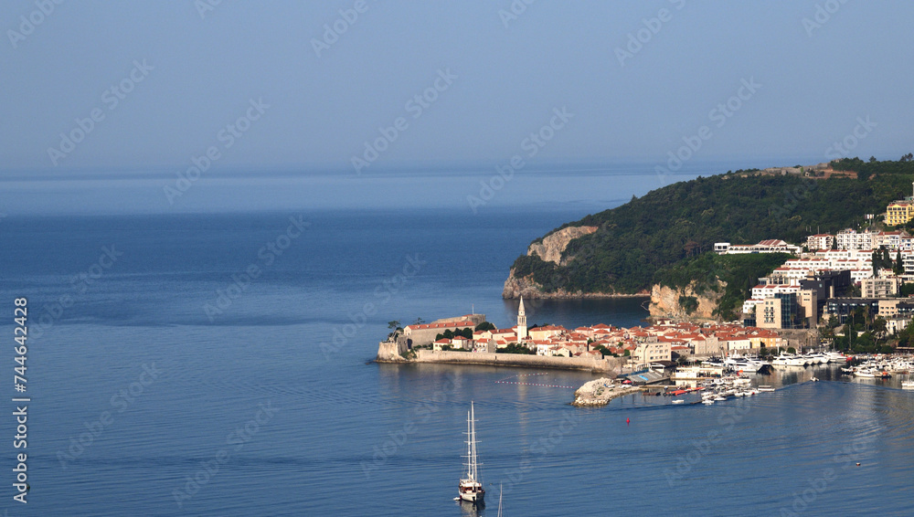 View of old Budva city from above, Montenegro