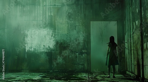 An eerie modern abstract backdrop inspired by the chilling atmospheres and psychological horror
