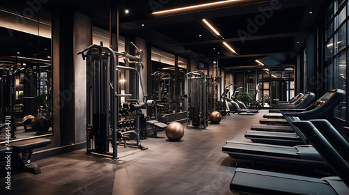 A boutique gym with state-of-the-art machines, focusing on aesthetics and luxury. © Muhammad