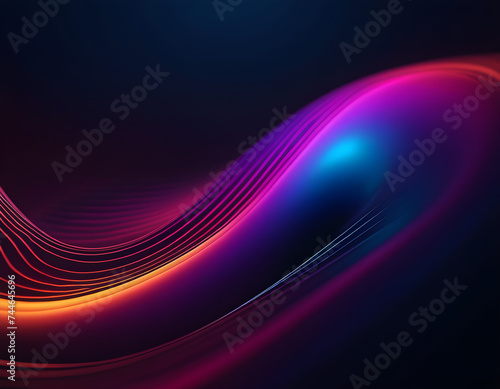 Abstract fluid 3d render holographic iridescent neon curved wave in motion dark background. Gradient design element for banners  backgrounds  wallpapers and covers