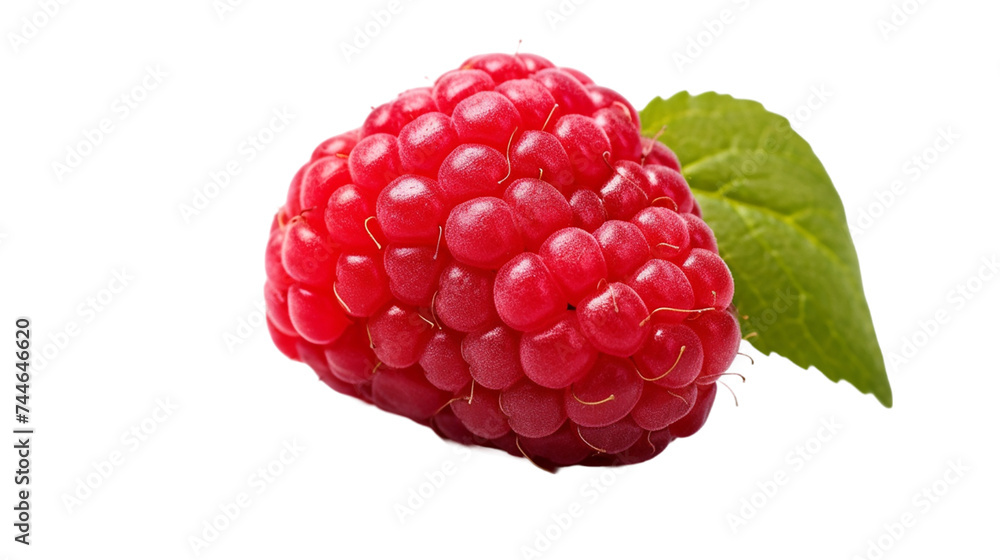 Ripe raspberries with green leaves isolated on transparent background. Ripe raspberries with green leaves isolated on transparent background.