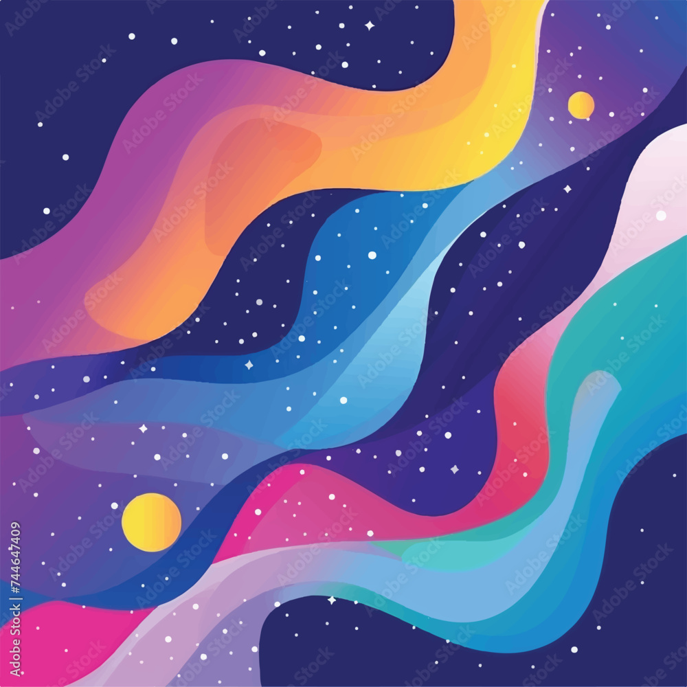Abstract galaxy theme flat design background Abstract galaxy theme flat design background