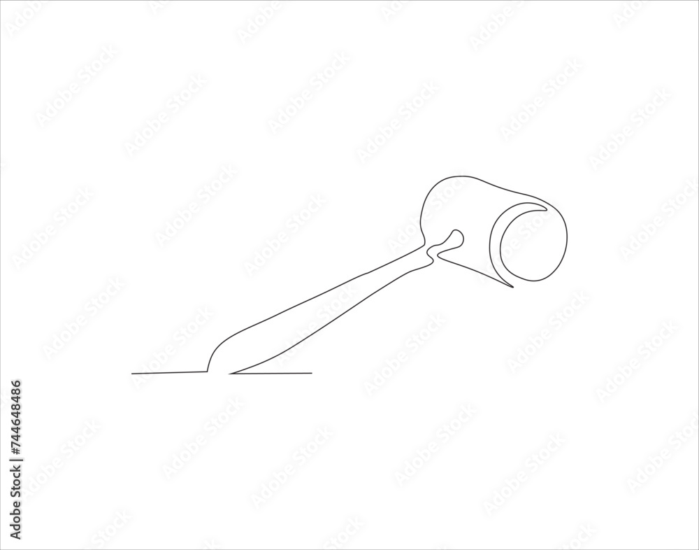 Continuous Line Drawing Of Hammer. One Line Of Hammer. Hammer Continuous Line Art. Editable Outline. Continuous Line Drawing Of Hammer. One Line Of Hammer. Hammer Continuous Line Art. Editable Outline.