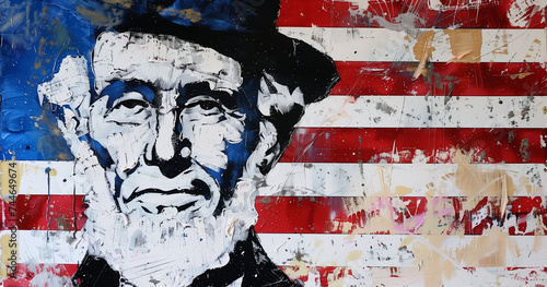 Wallpaper Mural Uncle Sam and the US flag, upright Torontodigital.ca