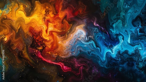 Vivid Liquid Swirls Abstract Art Background