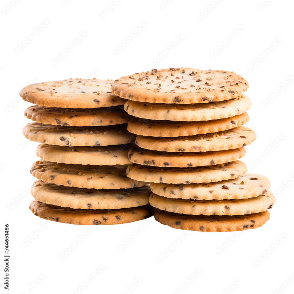 Stack of Crackers Isolated on Transparent Background. Stack of Crackers Isolated on Transparent Background.