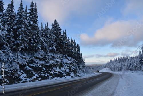 An icy road in winter, Saint-Paul, Québec, Canada © Claude Laprise