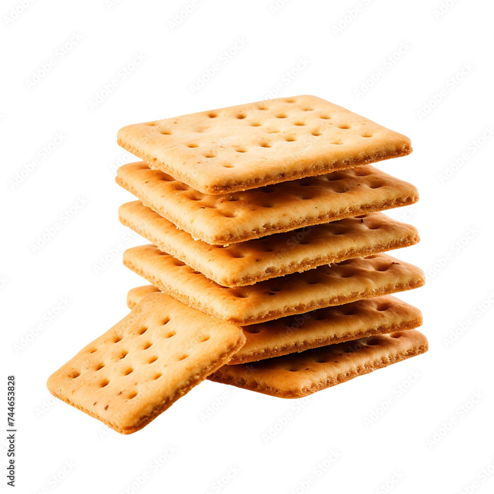 Stack of Crackers Isolated on Transparent Background. Stack of Crackers Isolated on Transparent Background.