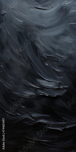 Abstract black oil paint brushstrokes texture pattern contemporary painting wallpaper background