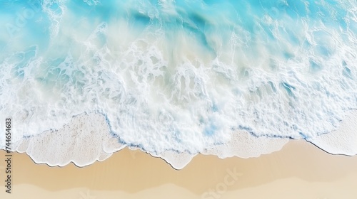 Soothing close up view of gentle ocean waves gently washing up on sandy beach shorelines