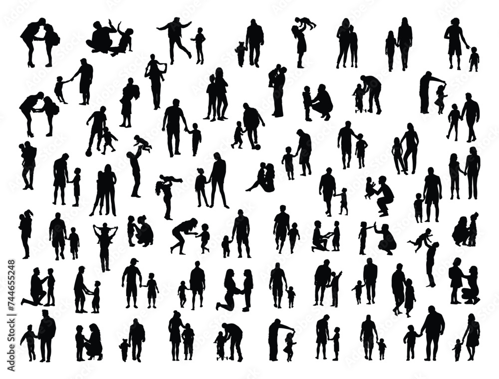 Parents silhouette vector art white background Parents silhouette vector art white background