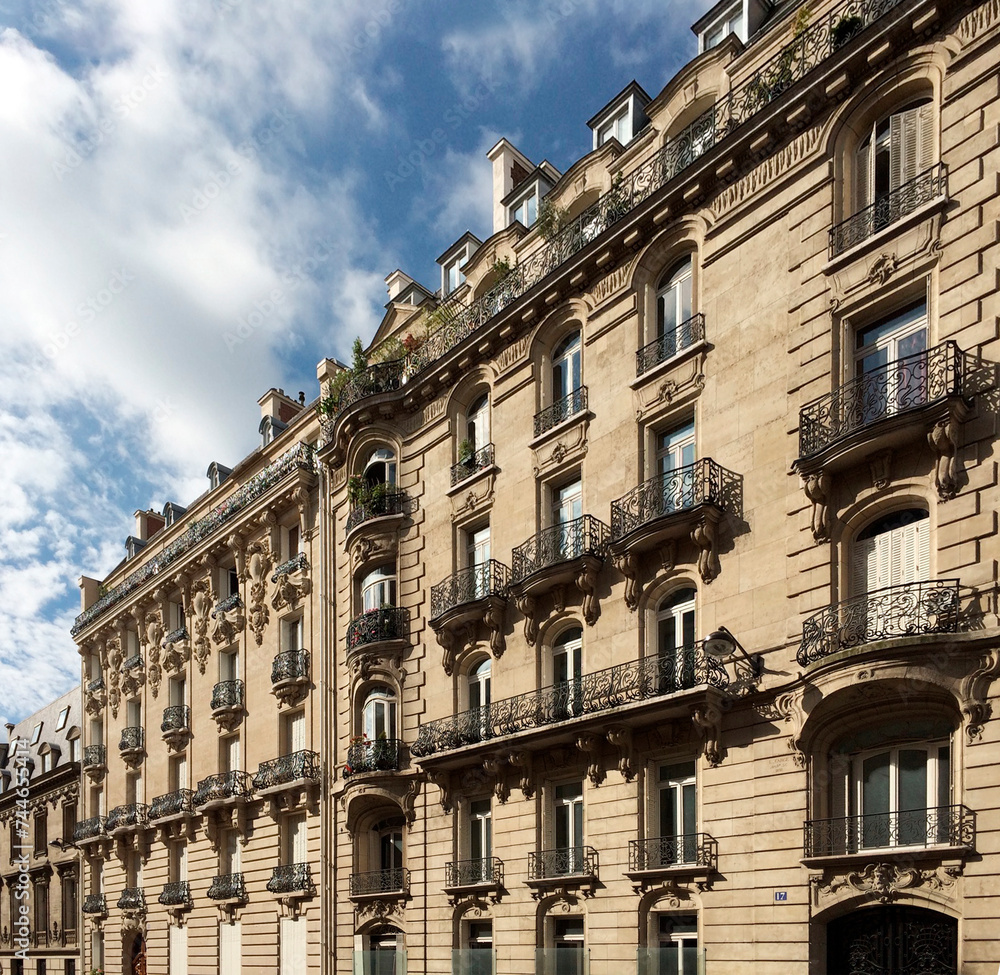 Fototapeta premium Paris, Immeubles Haussmannien