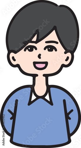 笑顔でこちらを見つめる優しそうなお父さん