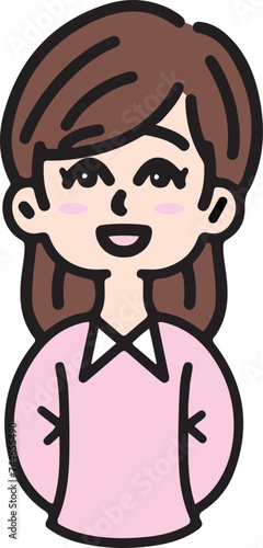 優しそうにこちらを見つめるお母さん