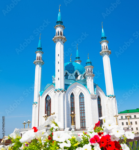 The Kul Sharif Mosque in sunny summer day. Kazan Kremlin. Republic of Tatarstan. Russia