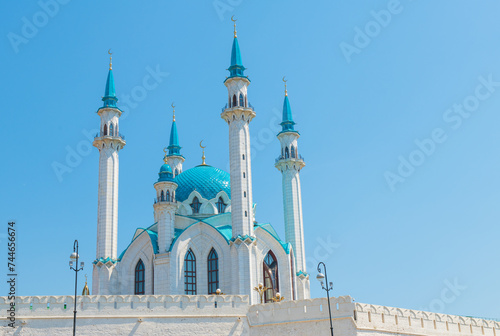 The Kul Sharif Mosque in summer day. Kazan Kremlin. Republic of Tatarstan. Kazan'. Russia