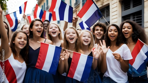 Wallpaper Mural Girls celebrating the national day of france Torontodigital.ca