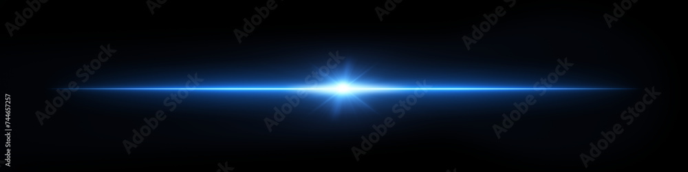 Blue light flare - flash light streak ray