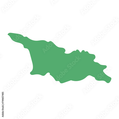 Green Georgia map icon. Vector.