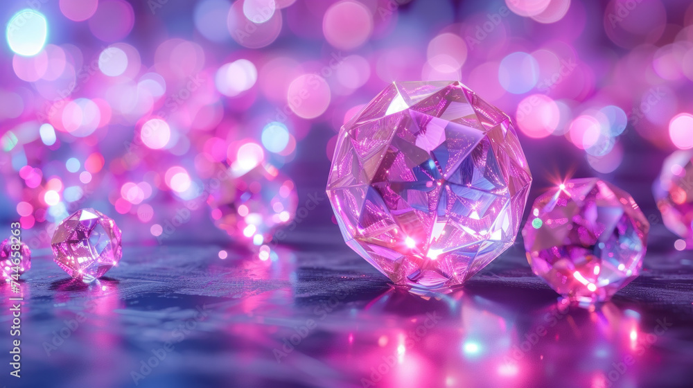Pink gemstones close-up Pink gemstones close-up