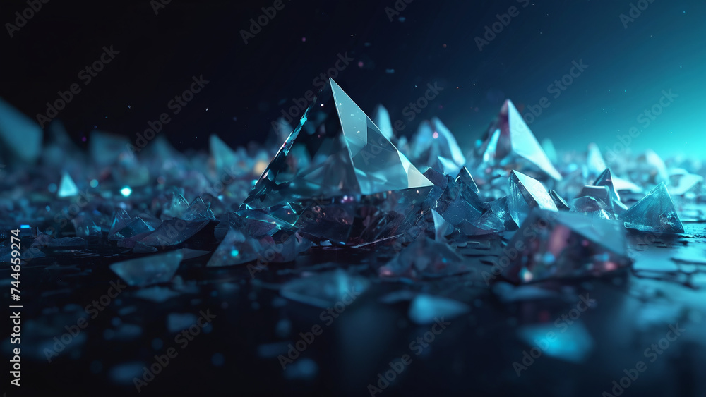 Abstract 3d background with triangle crystals Abstract 3d background with triangle crystals